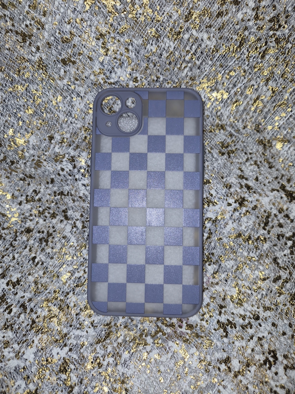Purple Checkered Soft TPU Phone Case - Unbranded